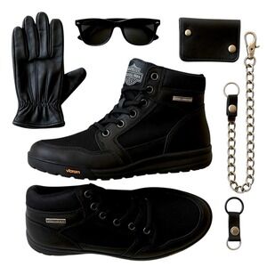 Harley-Davidson Men's Vibram Sole Motorcycle Boots Black Size 10.5 EU 43.5 NWOT